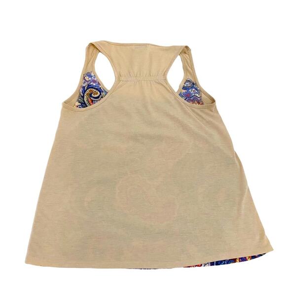 Eyelash Couture Colorful Paisley Print Front Racerback Tank, Size Medium - Picture 4 of 7